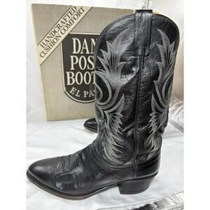 Dan Post Boots Mens Size 8 Black Leather Kangaroo Western Cowboy Classic 16960
